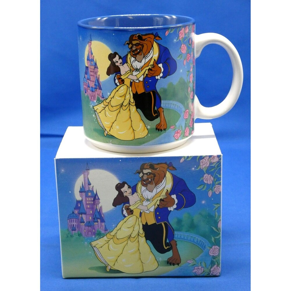 Vintage Walt Disney Classic Beauty & Beast Coffee Cup Mug Princess Belle w/ Box